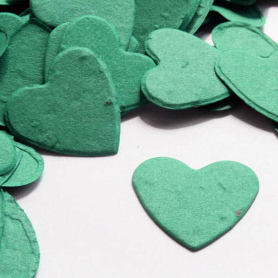 This heart shaped biodegradable confetti in teal makes a great addition to any table decoration.
