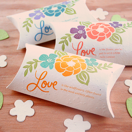 These Plantable Wedding Favor Pillow Boxes are a beautiful, eco-friendly way to package your favors.
