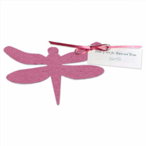These eco-friendly Dragonfly Plantable Favors are made with seeded paper.