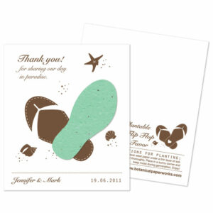 The seed paper shape on these Flip Flop Pastel Plantable Wedding Favors will grow wildflowers when planted!