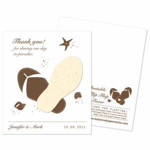 The seed paper shape on these Flip Flop Pastel Plantable Wedding Favors will grow wildflowers when planted!