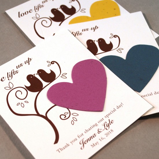 These Love Birds Plantable Wedding Favors grow wildflowers when planted!