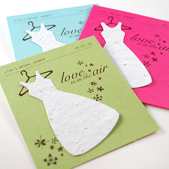 Wildflowers grow right out of the plantable paper on these Love is in the Air Brights Plantable Wedding Favors.