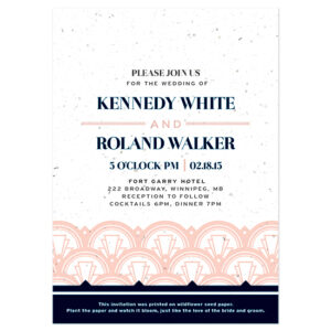 Delight guests with these Gatsby style Art Deco Plantable Wedding Invitations.
