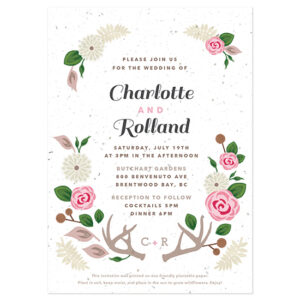 Grow flowers with these Floral Woodland Plantable Wedding Invitations.