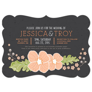 Ornate Floral Plantable Wedding Invitations are great for couples who want something 100% eco-friendly.