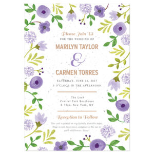 Not only are these Painterly Florals Plantable Wedding Invitations 100% unique, they're eco-friendly, too!