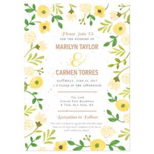 Not only are these Painterly Florals Plantable Wedding Invitations 100% unique, they're eco-friendly, too!