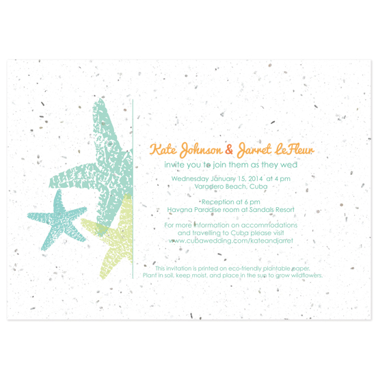 These Starfish Plantable Wedding Invitations make a great eco-friendly addition to your destination wedding!