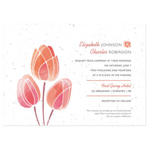 These Watercolor Tulips Plantable Wedding Invitations are both stylish and eco-friendly.