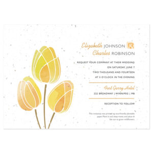 These Watercolor Tulips Plantable Wedding Invitations are both stylish and eco-friendly.