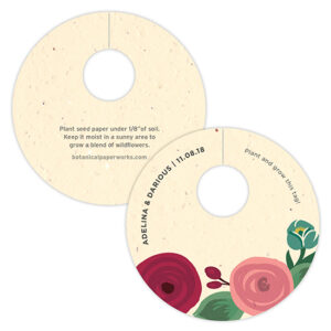 Inspired by lush summer blooms, these Romantic Floral Plantable Wine Glass Tags will add a pop of color to your tables.