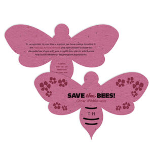 Save The Bees Plantable Wedding Favors will give your guests the chance to grow wildflowers that help the natural habitat of buzzing bees.