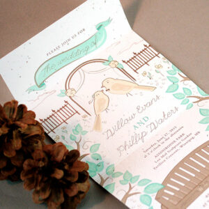 Seal and Send Wedding Invitations are the most eco-friendly invitation options around. With the RSVP and invite in one plantable piece, you won't even need to waste envelopes!