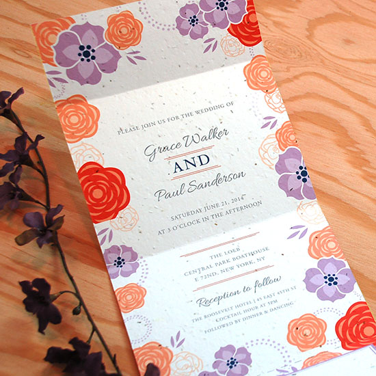 Delight your guest with colorful blooms and give a gift they can plant to grow real flowers with this Bloom Seal and Send Wedding Invitation.