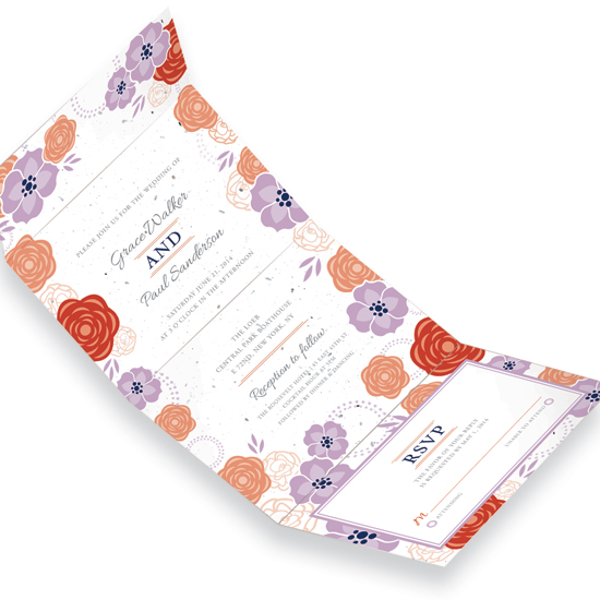 Bloom Seal and Send Wedding Invitations are printed on eco-friendly seed paper!