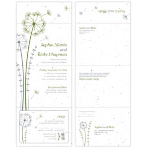 These Dandelion Seal and Send Wedding Invitations will grow wildflowers when the seed paper is planted.