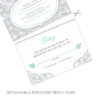 These Romantic Lace Seal and Send Wedding Invitations are printed on eco-friendly seed paper.