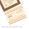 These Rustic Lace Seal and Send Wedding Invitations are printed on eco-friendly cream seed paper.