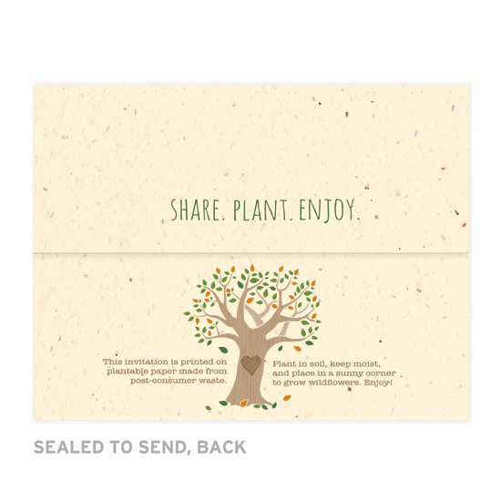 Plant these Rustic Tree Seal and Send Wedding Invitations to grow a lovely garden full of colorful wildflowers.
