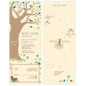 Plant these Rustic Tree Seal and Send Wedding Invitations to grow a lovely garden full of colorful wildflowers.