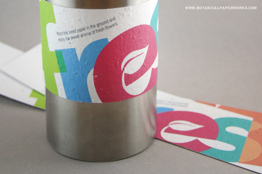 City of Edmonton Seed Paper Wrapping for Reusable Water Bottle