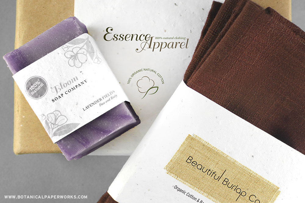 seed paper belly bands for home apparel and body products