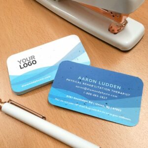 You'll make a great first impression with these Abstract Curves Seed Paper Business Cards that grow!