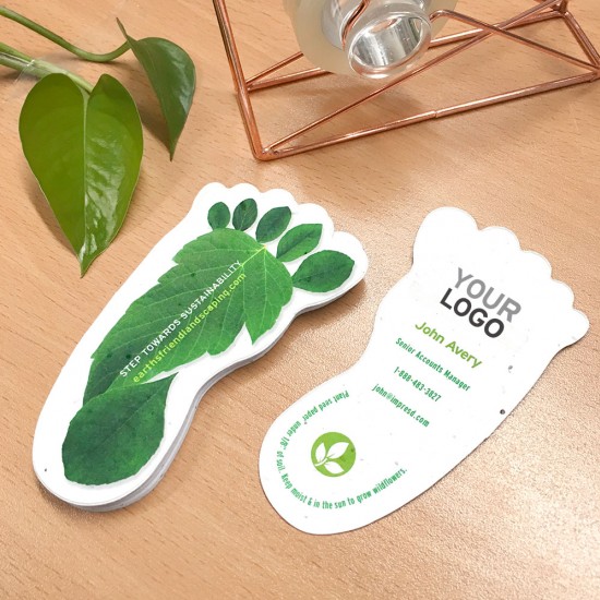 Take a step towards sustainability with these symbolic Sustainability Footprint Seed Paper Business Cards that are unique and eye-catching.