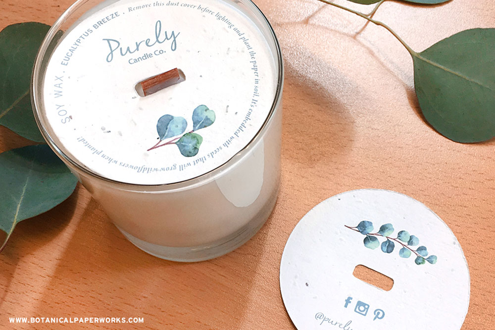 Sustainable Eco Packaging: Seed Paper Candle Dust Covers That Grow! -  Botanical PaperWorks