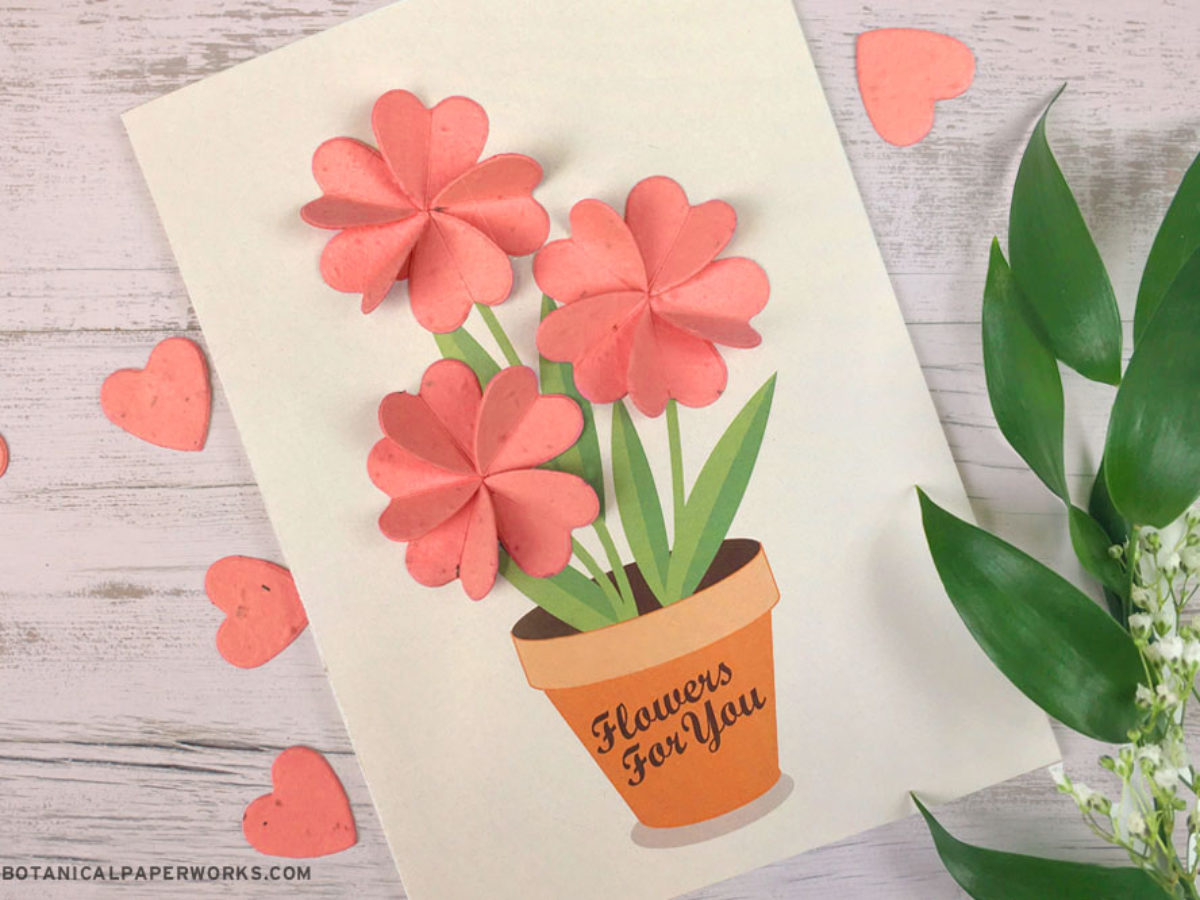 Printable Craft 3d Paper Flower Seed Paper Confetti Card Botanical Paperworks