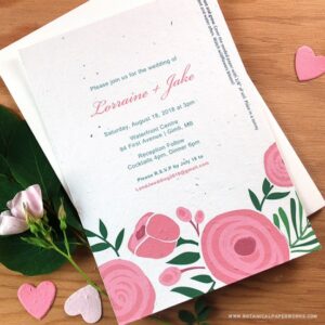 Pink Floral Free Printable Wedding Invitations