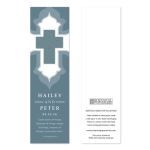 Plant the cross on these Ornate Cross Bookmark Seed Paper Wedding Favors to grow wildflowers.