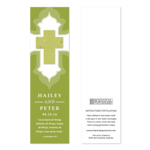Plant the cross on these Ornate Cross Bookmark Seed Paper Wedding Favors to grow wildflowers.