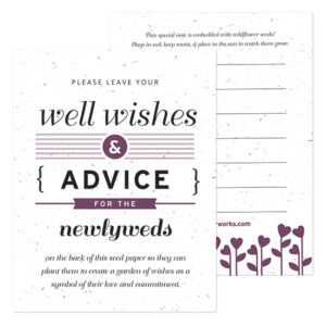 These Well Wishes & Advice Seed Paper Wedding Favors are stylish and eco-friendly!