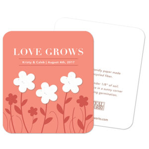 Treat your beloved wedding guests to elegant, eco-friendly Garden of Love Seed Paper Wedding Favors.