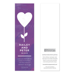 These Flourishing Heart Bookmark Seed Paper Wedding Favors are both eco-friendly and functional!