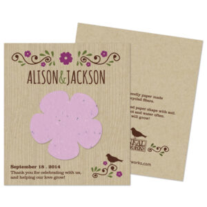 Plant the seed paper flower on these Wildflower Rustic Seed Paper Wedding Favors to grow a beautiful bouquet of wildflowers.