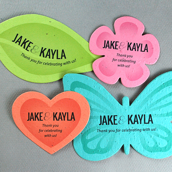 With these eco-friendly Plantable Shape Seed Paper Wedding Favors, your guests can #growgoodthings.
