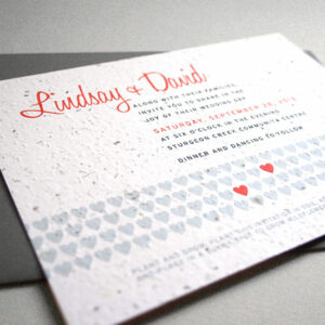 Share a special gift that grow with these seed paper wedding invitations.