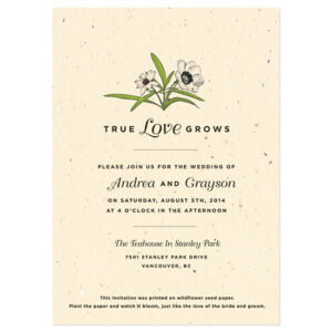 When your lucky guests plant these Love Grows Seed Paper Wedding Invitations, the paper will grow into a bouquet of colorful wildflowers.