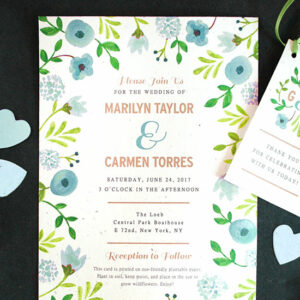 Plant these Seed Paper Wedding Invitations to grow real flowers.