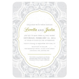 These Romantic Lace Seed Paper Wedding Invitations are eco-friendly.