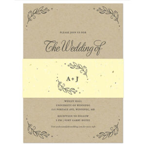 These eco-friendly Kraft Paper Wedding Invitations With Seed Paper Band are good for the planet, stylish and ideal for a variety of wedding styles.