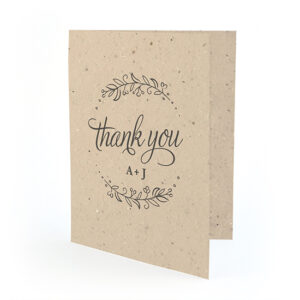 Made from recycled material embedded with seeds, these Seeds of Love Plantable Thank You Cards share your gratitude in a beautiful, waste-free way.