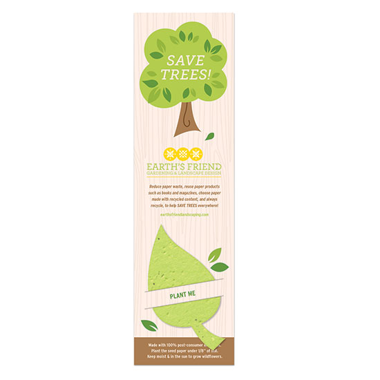 Share a message about saving trees by reducing paper waste and recycling with these unique Save Trees Plantable Leaf Bookmarks.
