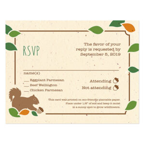These Rustic Tree Plantable Reply Cards are plantable so you'll get to grow a whole garden of wildflowers from the replies you collect from your guests.