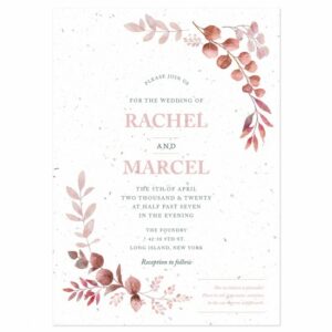 Delicate and artistic, these seed paper wedding invitations have a natural beauty that is both stylish and romantic.