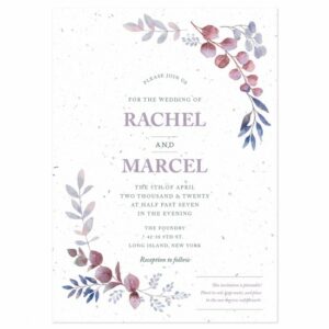 Delicate and artistic, these seed paper wedding invitations have a natural beauty that is both stylish and romantic.
