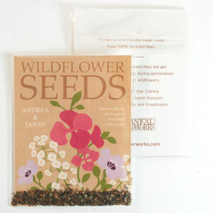 These Grow Together Wildflower Seed Packet Wedding Favors are charming and eco-friendly.